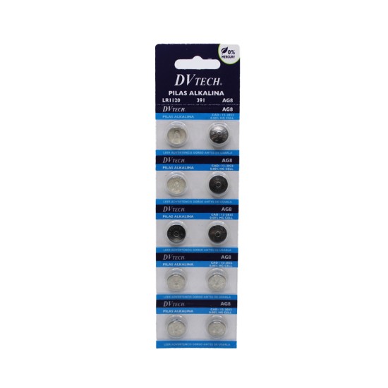 DV TECH ALKALINA BUTTON CELL BATTERY LR1120/391/AG8